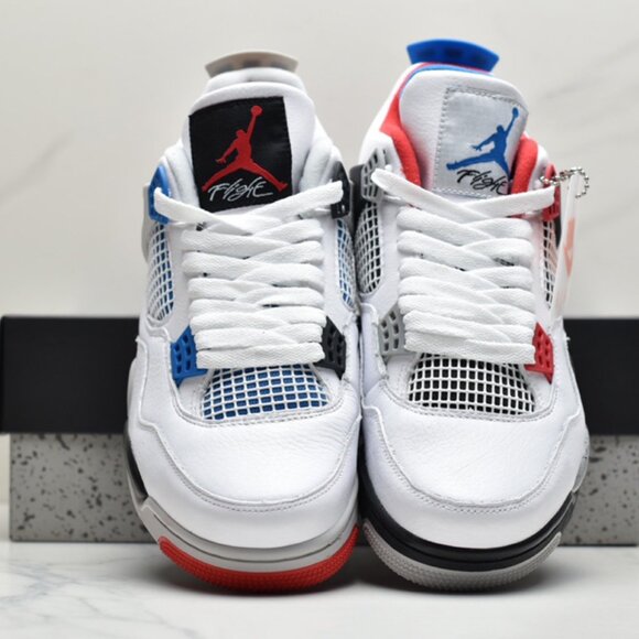 Jordan Air Jordan 4 Retro Red and Blue Mid-cut Retro Casual Sports Basketbal - Picture 2 of 8